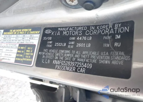 2009 Kia Rondo Lx from USA, damaged, VIN KNAFG528397255409